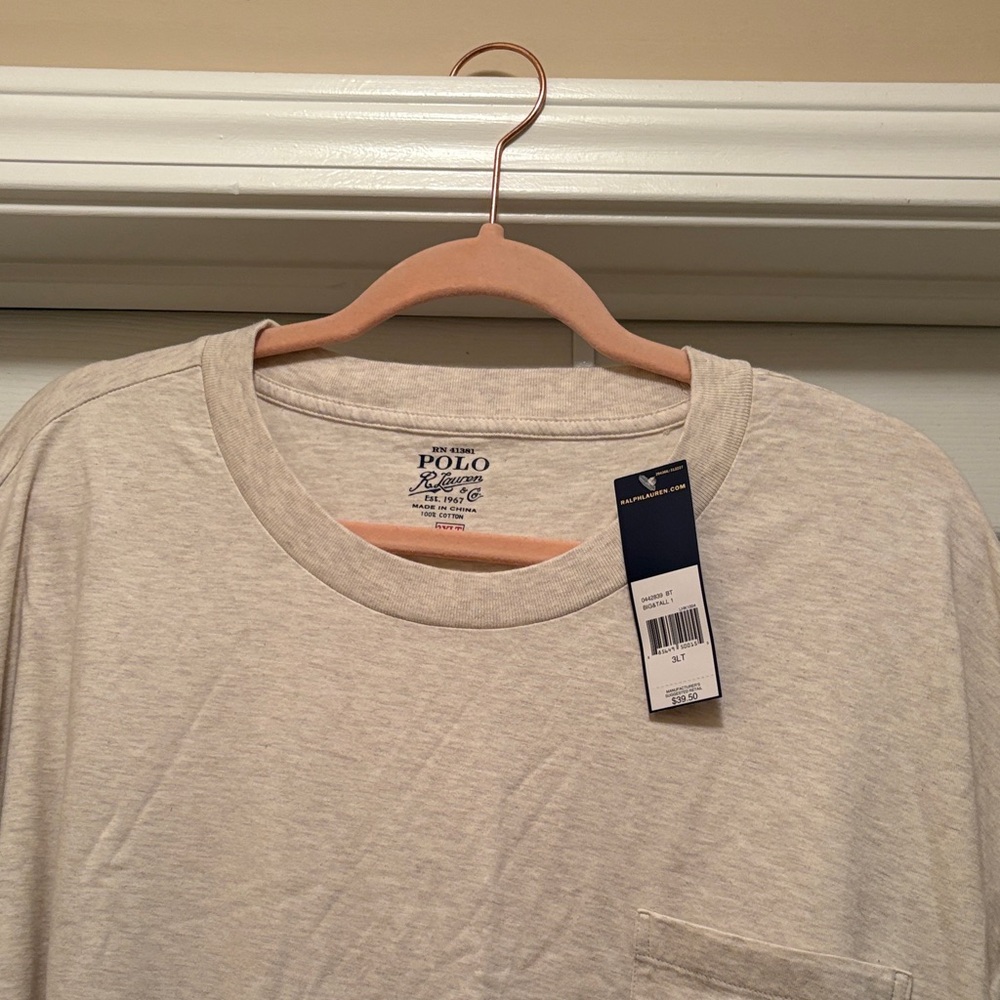 Polo Ralph Lauren Men's Beige Long Sleeve Tee - Picture 2 of 3